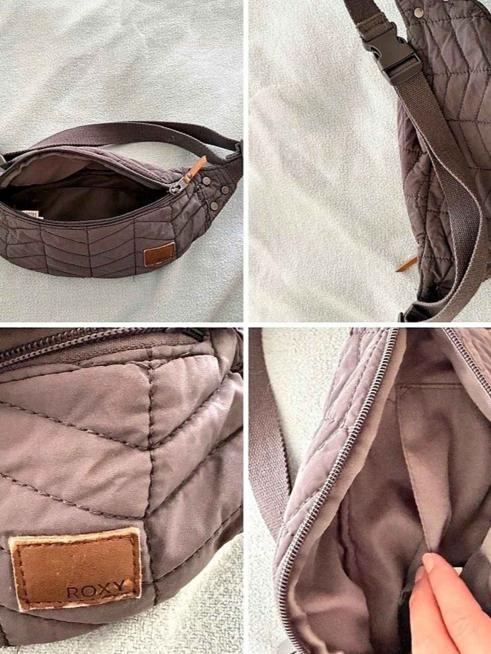 ROXY Quilted Shoulder Bag/Fanny pack — gray